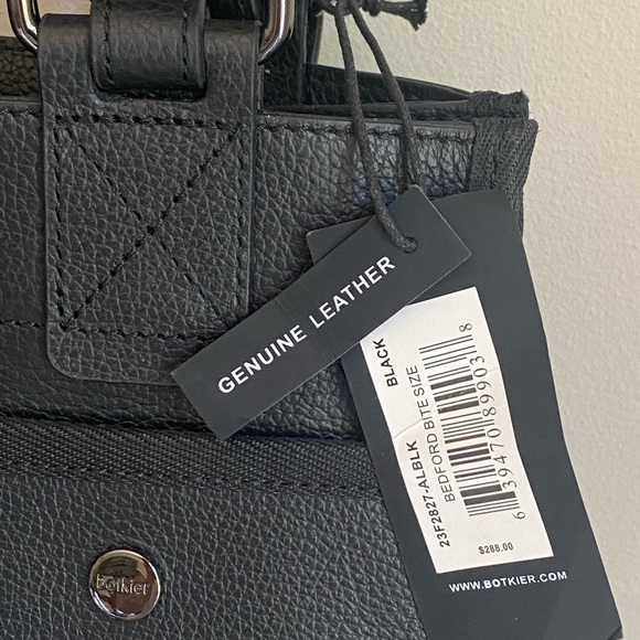 Botkier New York BEDFORD BITE Size 23F2827-ALBLK Black Leather Satchel NWT $288 - Picture 2 of 14